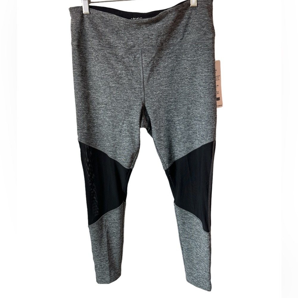 NWT Vogo Athletica Large grey w mesh Stretch Casual Gym Athleisure Leggings XL
